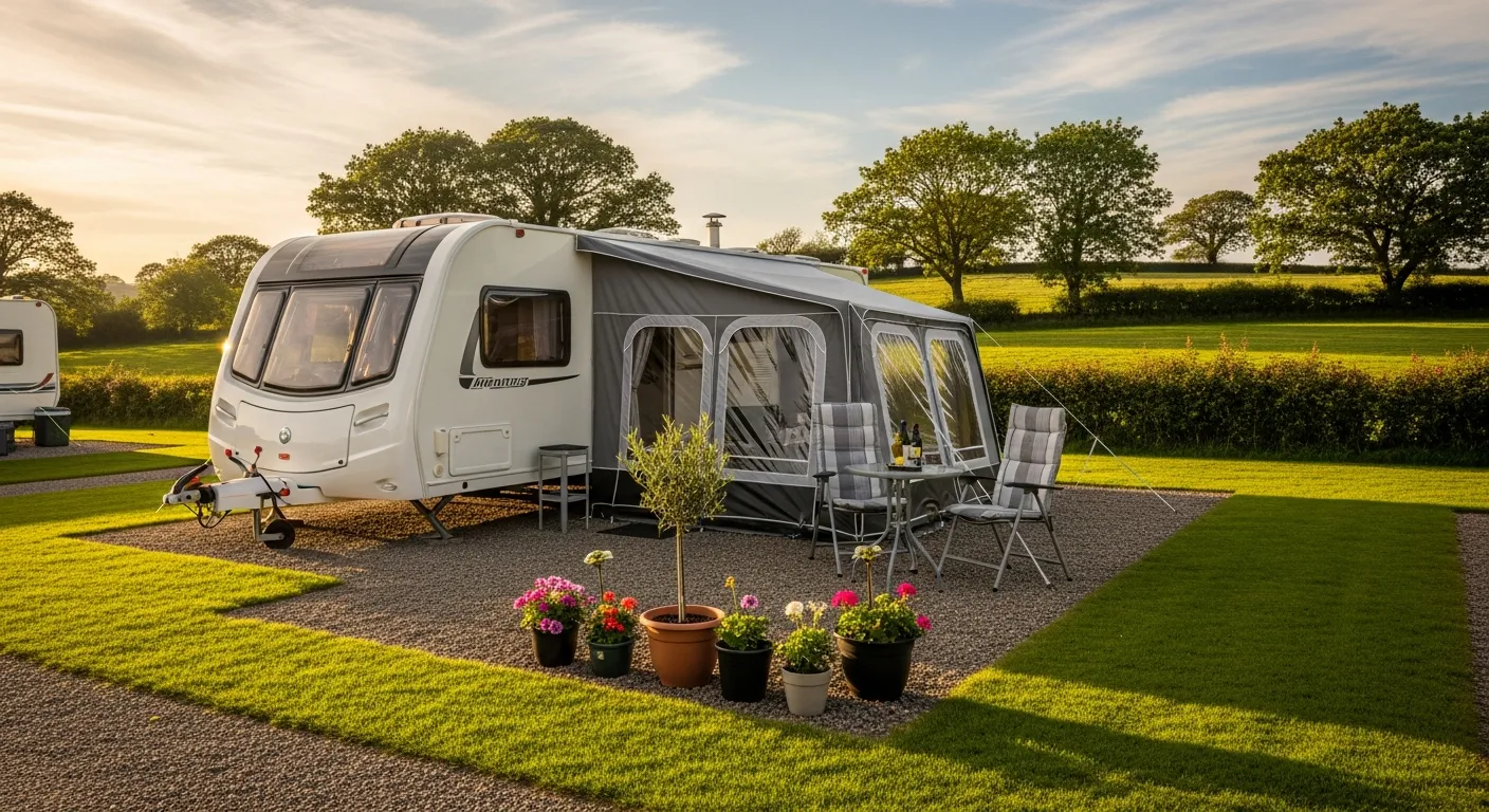 A seasonal pitch set up for the summer